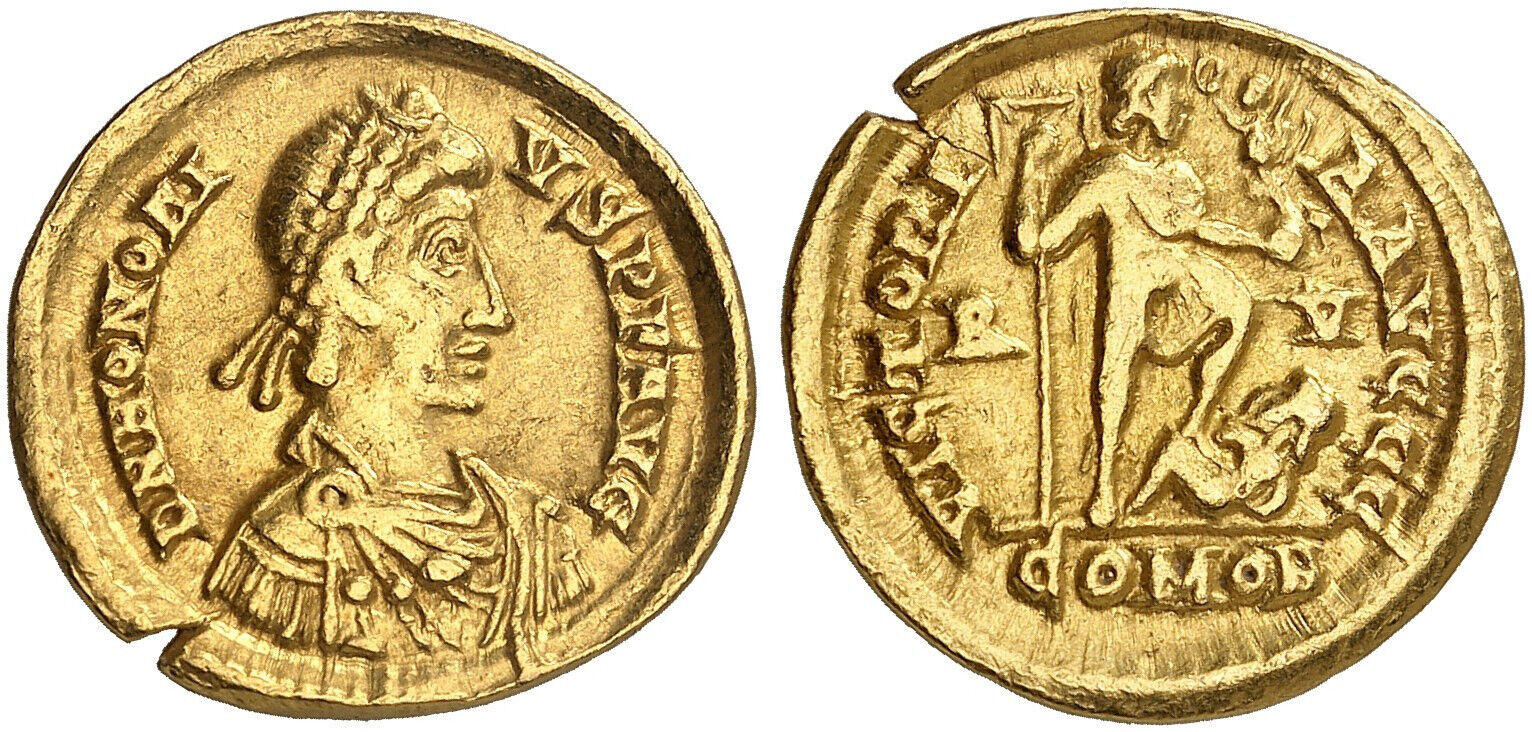  Solidus AV Honorius 393-423 n.Chr. Ravenna Römische Antike Imperium Gold 252/450   