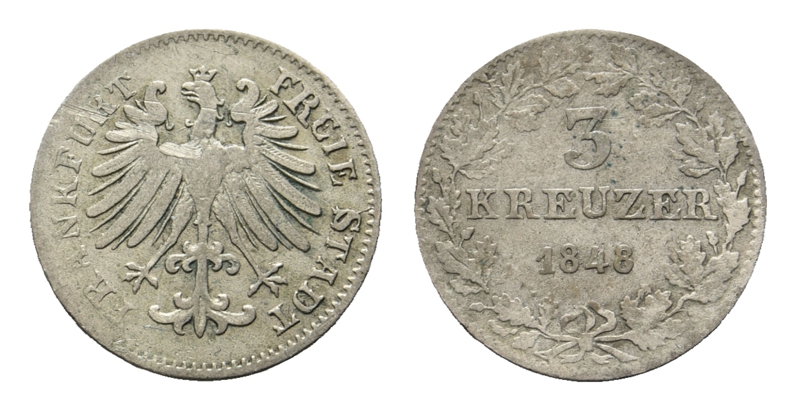  Altdeutschland; Frankfurt; Kleinmünze 1848   