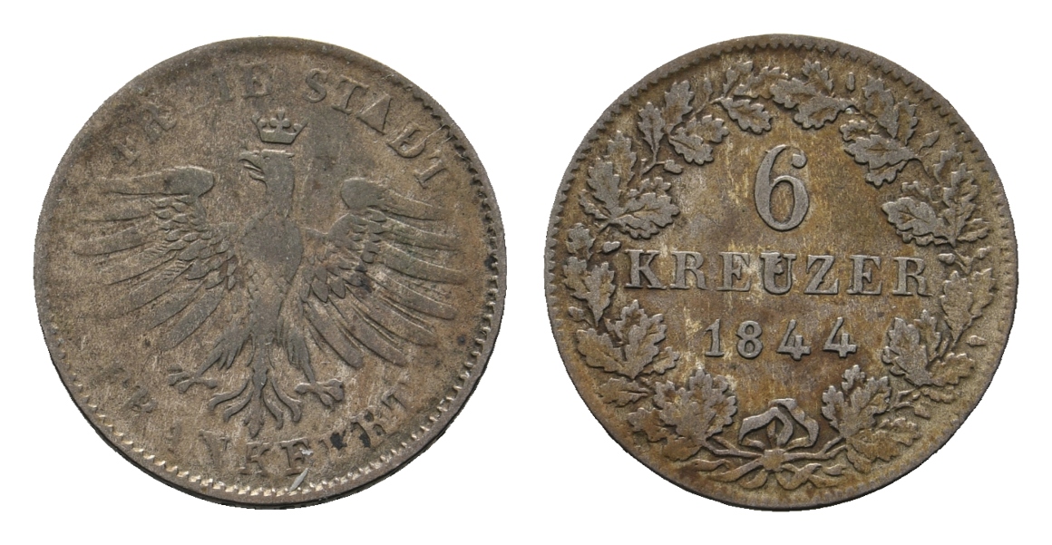  Altdeutschland; Frankfurt; Kleinmünze 1844   