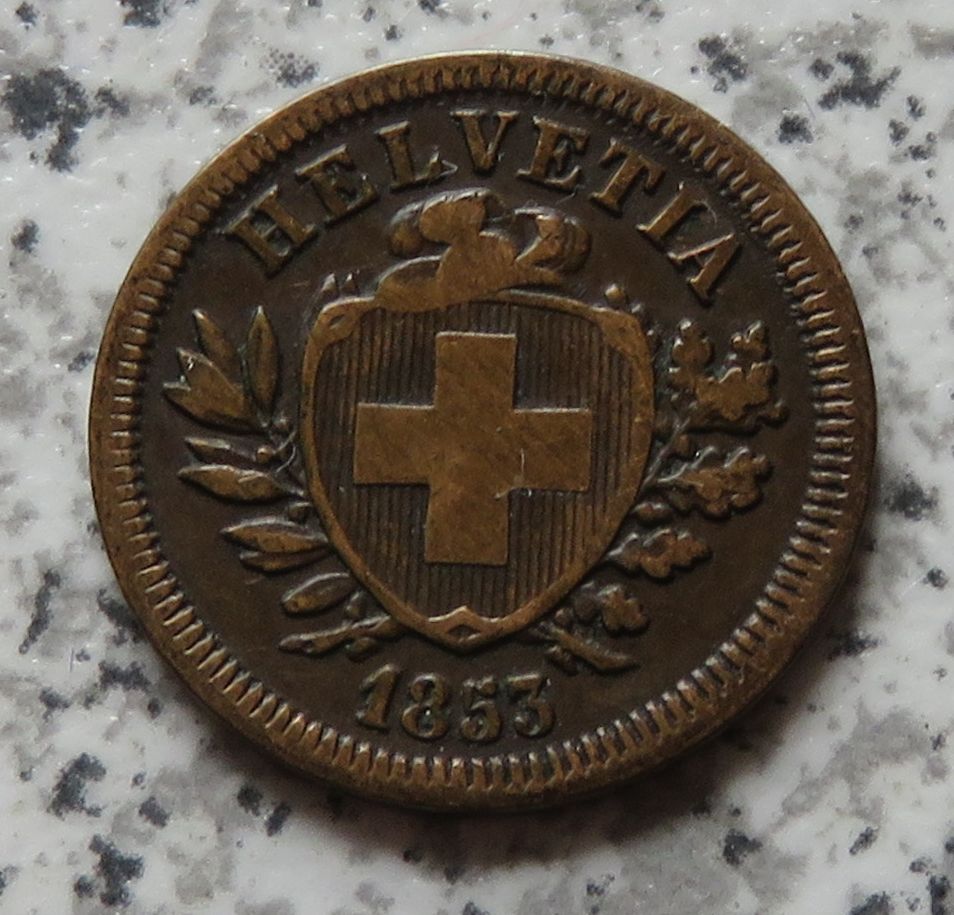  Schweiz 1 Rappen 1853 B   