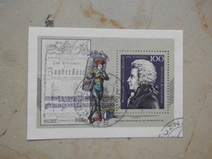  Bundespost: Block 200. Todestag von Mozart (1991)   