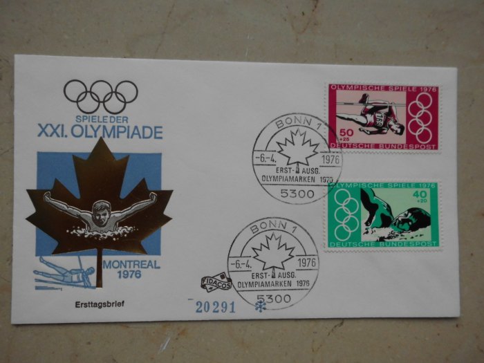  Bundespost: Ersttagsbrief Olympische Sommerspiele Montreal (1976)   