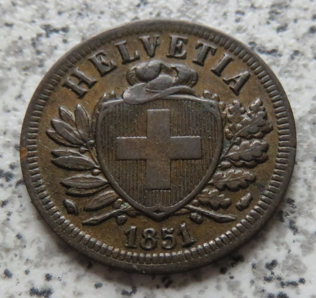  Schweiz 2 Rappen 1851 A   