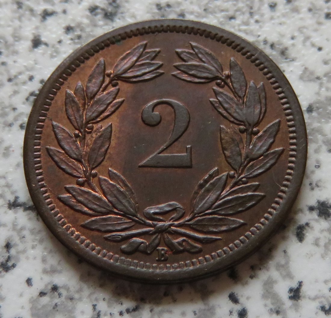  Schweiz 2 Rappen 1890 B, Erhaltung   