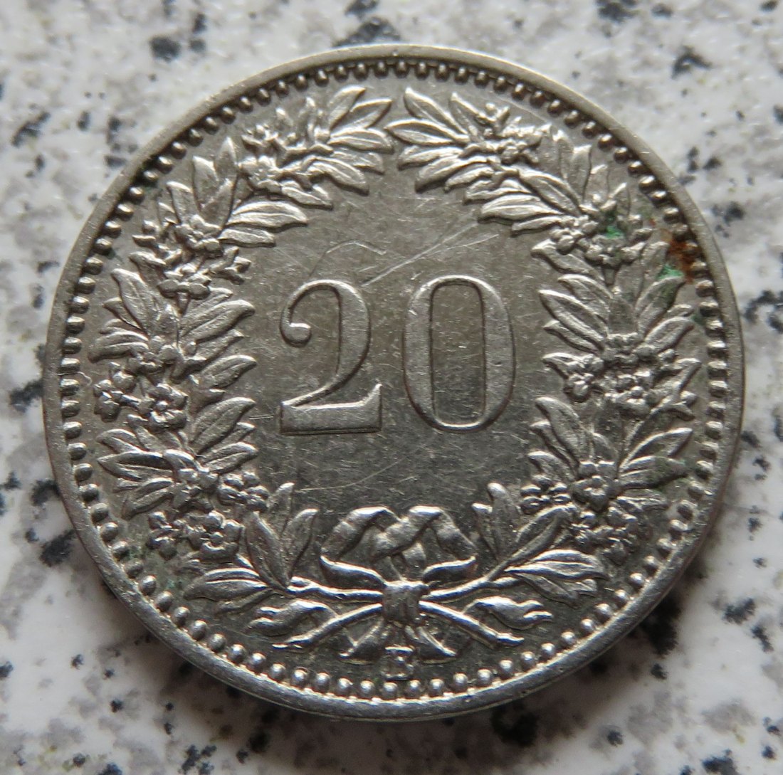  Schweiz 20 Rappen 1881 B, besser   