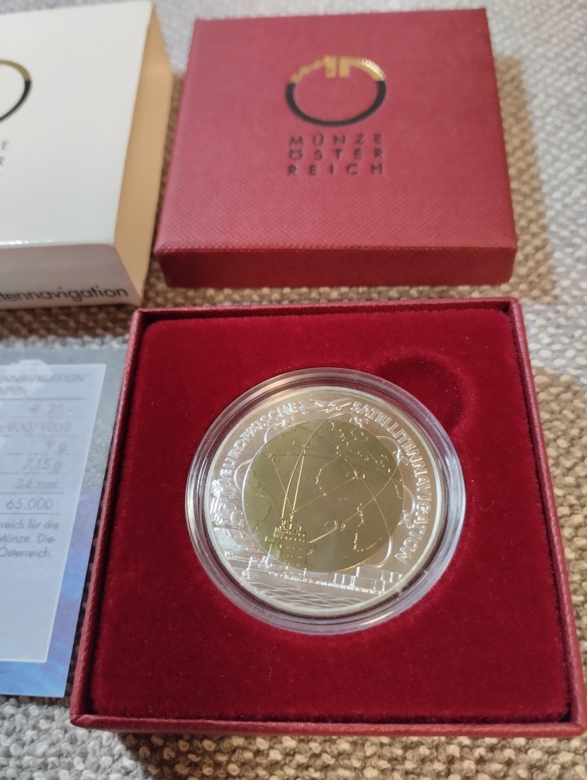  Österreich, 25 Euro 2006, Satellitennavigation, Silber-Niob   