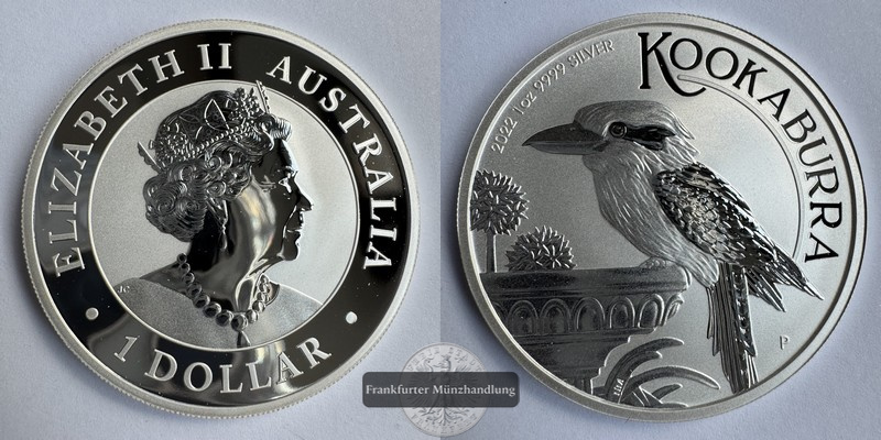  Australien. 1 Dollar 2022 Kookaburra FM-Frankfurt UC#1369 Feinsilber: 31,1g   