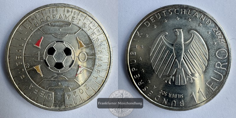  Deutschland. 11 Euro 2024 Europameisterschaft FM-Frankfurt UC#337 Feinsilber:7g   