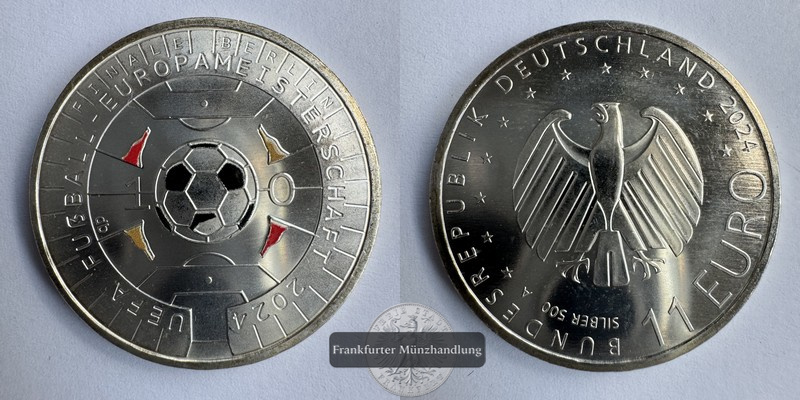  Deutschland. 11 Euro 2024 Europameisterschaft FM-Frankfurt UC#337 Feinsilber:7g   