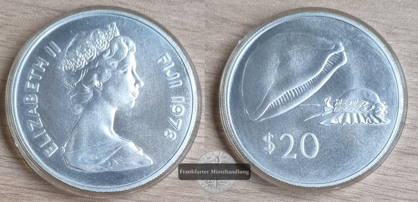  Fiji  20 Dollar  1978  FM-Frankfurt/M  Feingewicht: 32,38g  Silber  PP   