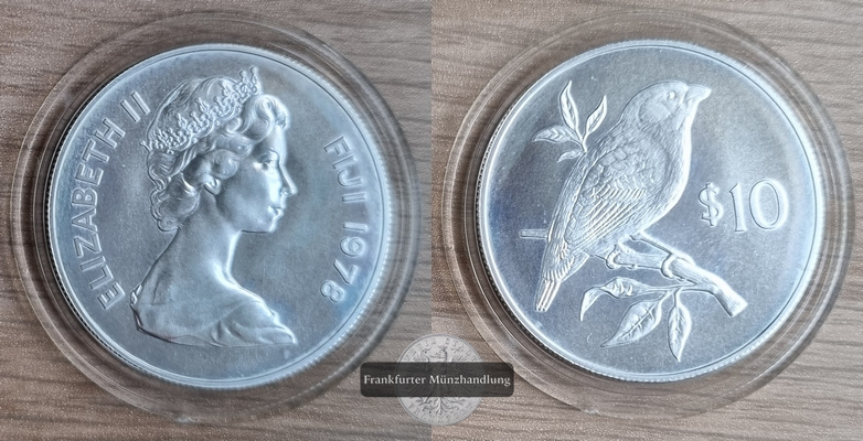  Fiji  10 Dollar  1978  FM-Frankfurt/M  Feingewicht: 14,14g  Silber vz/Stpgz   