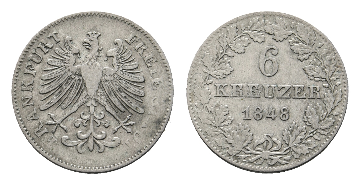  Altdeutschland; Frankfurt; Kleinmünze 1848   