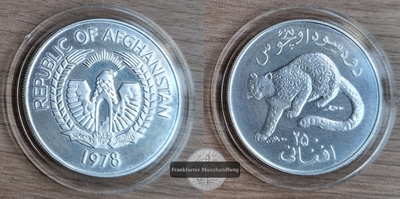  Afghanistan 250 Afghanis 1978  Schneeleopard  FM-Frankfurt/M Feinsilber: 32,38g vz   