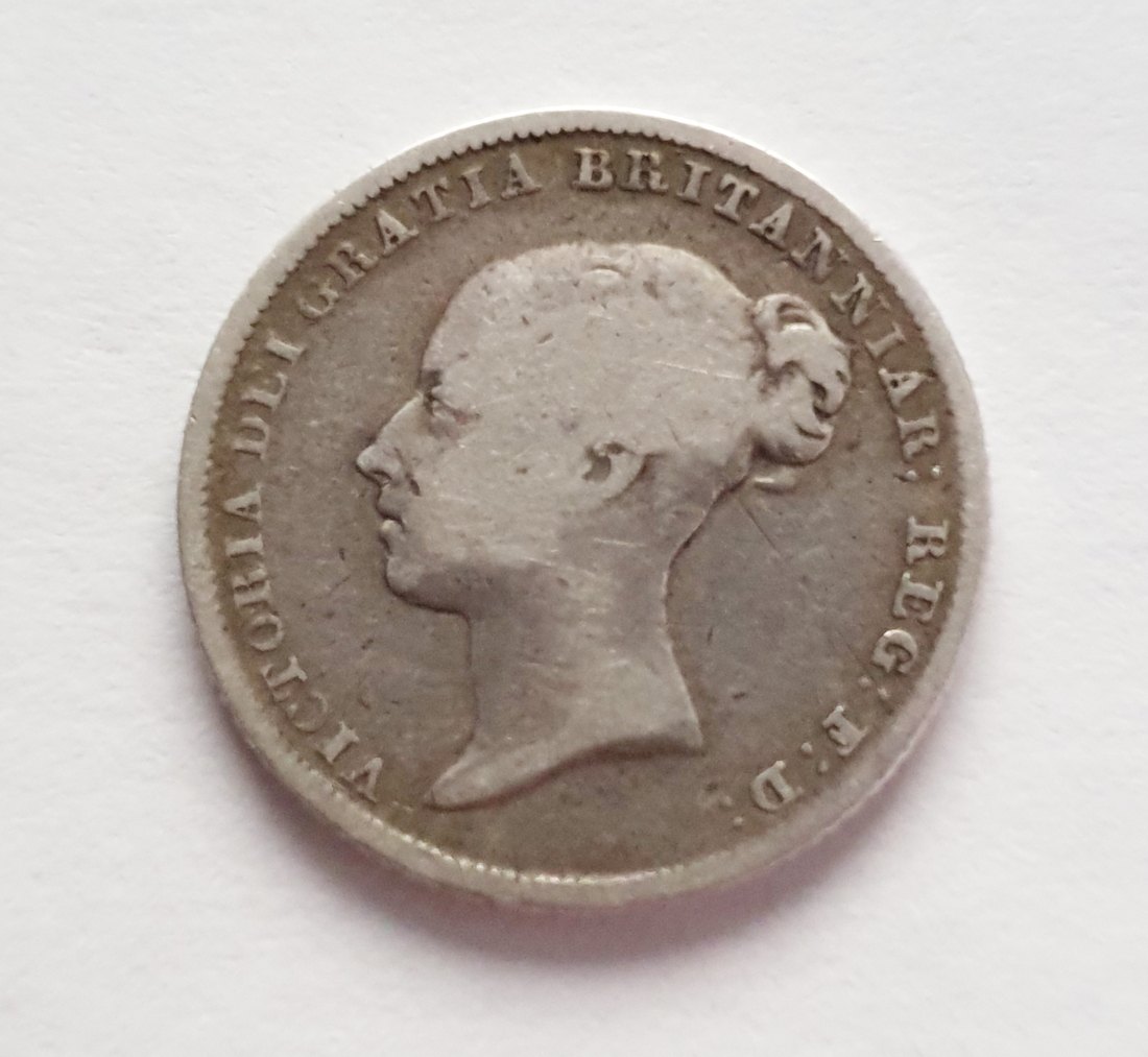  Six Pence 1838 Victoria Young Head - Silber   