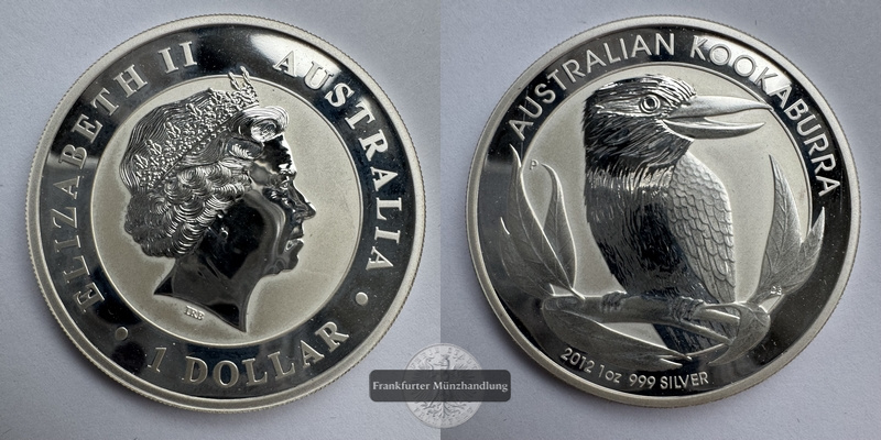  Australien  1 Dollar 2012 Kookaburra FM-Frankfurt KM#1692 Feinsilber: 31,1g   