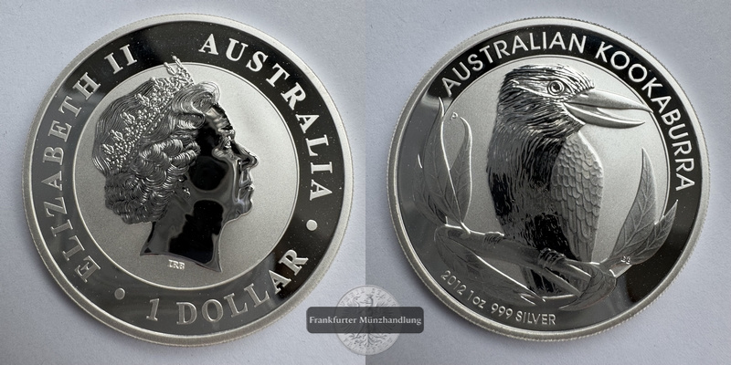  Australien  1 Dollar 2012 Kookaburra FM-Frankfurt KM#1692 Feinsilber: 31,1g   