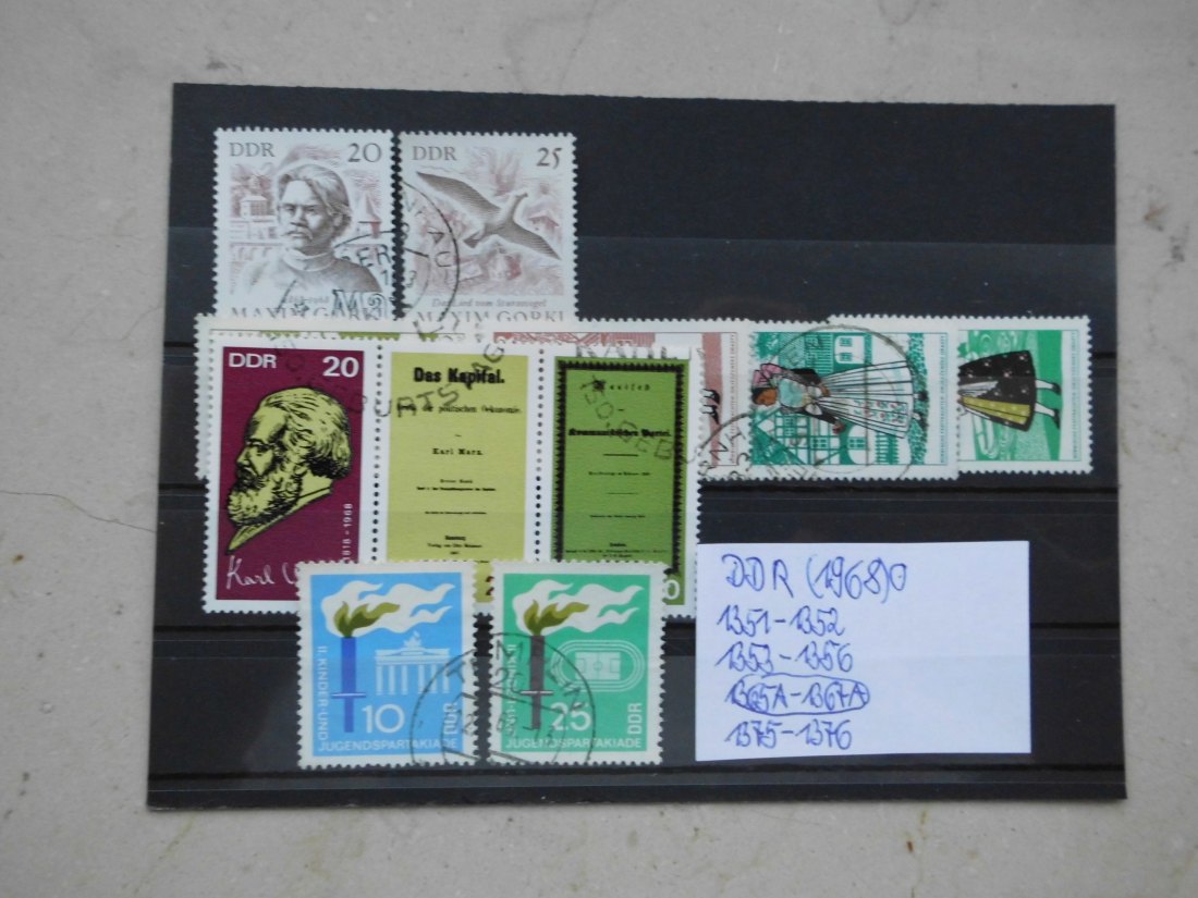  DDR: 11 Briefmarken (1968), s.u.   