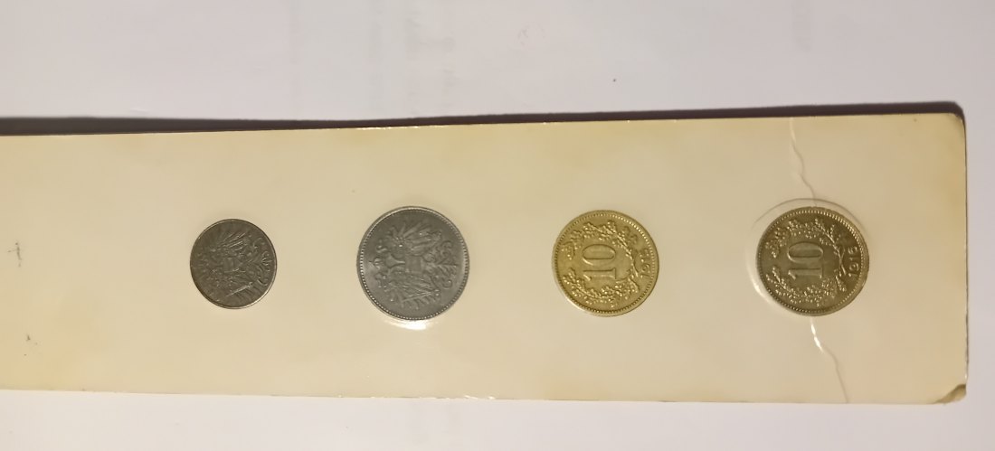  Österreich 2Heller1918 + 10Heller1915 + 10Heller1916 + 20Heller1918   