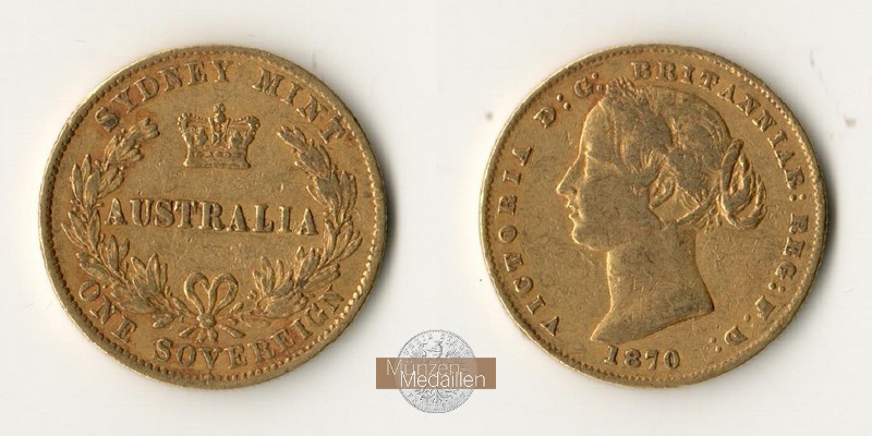 Australien (British Colony) MM Frankfurt Feingold: 7,32g Sovereign 1870 