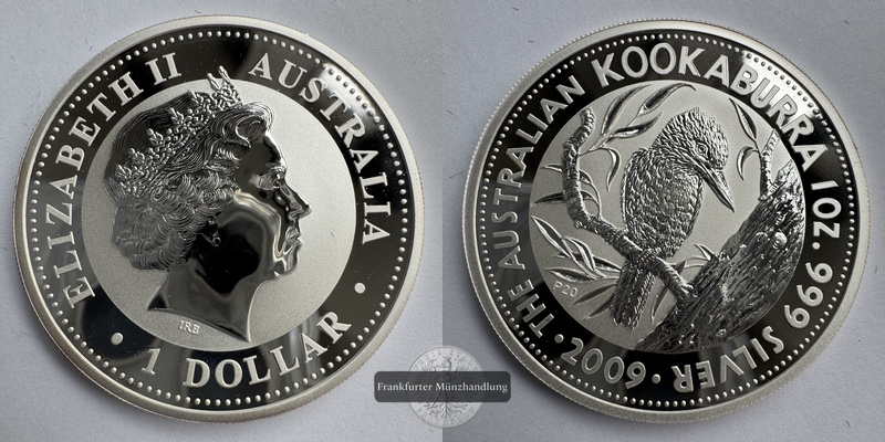  Australien. 1 Dollar 2009 Kookaburra FM-Frankfurt KM#1278 Feinsilber: 31,1g   