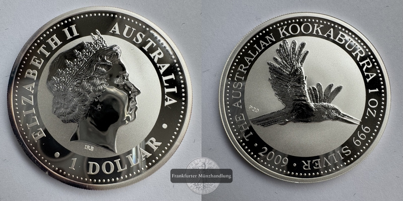  Australien. 1 Dollar 2009 Kookaburra FM-Frankfurt KM#1283 Feinsilber: 31,1g   