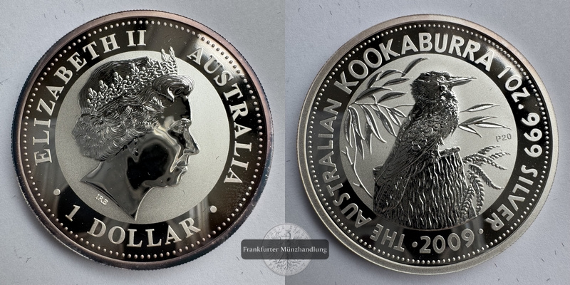  Australien. 1 Dollar 2009 Kookaburra FM-Frankfurt KM#1277 Feinsilber: 31,1g   