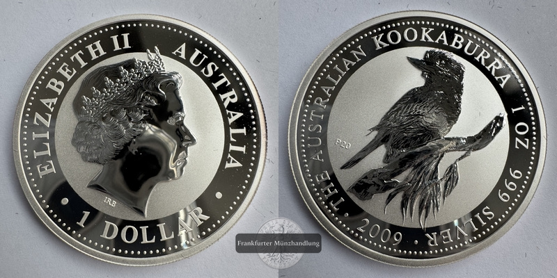  Australien. 1 Dollar 2009 Kookaburra FM-Frankfurt KM#1282 Feinsilber: 31,1g   