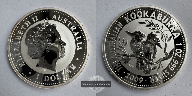  Australien. 1 Dollar 2009 Kookaburra FM-Frankfurt KM#1281 Feinsilber: 31,1g   