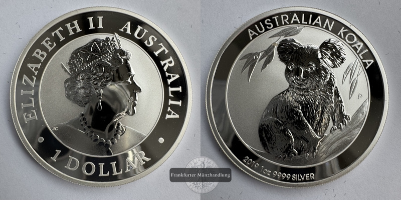  Australien. 1 Dollar 2019 Koala FM-Frankfurt KM#3697 Feinsilber: 31,1g   