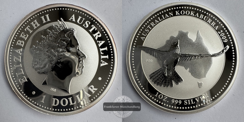  Australien. 1 Dollar 2009 Kookaburra FM-Frankfurt KM#1289 Feinsilber: 31,1g   