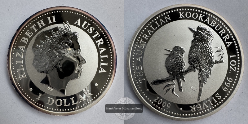  Australien. 1 Dollar 2009 Kookaburra FM-Frankfurt KM#1286 Feinsilber: 31,1g   