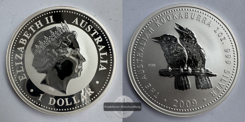  Australien. 1 Dollar 2009 Kookaburra FM-Frankfurt KM#1293 Feinsilber: 31,1g   