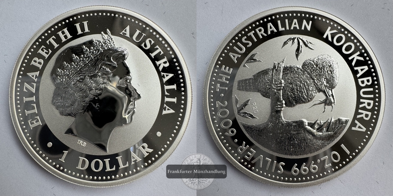  Australien. 1 Dollar 2009 Kookaburra FM-Frankfurt KM#1280 Feinsilber: 31,1g   