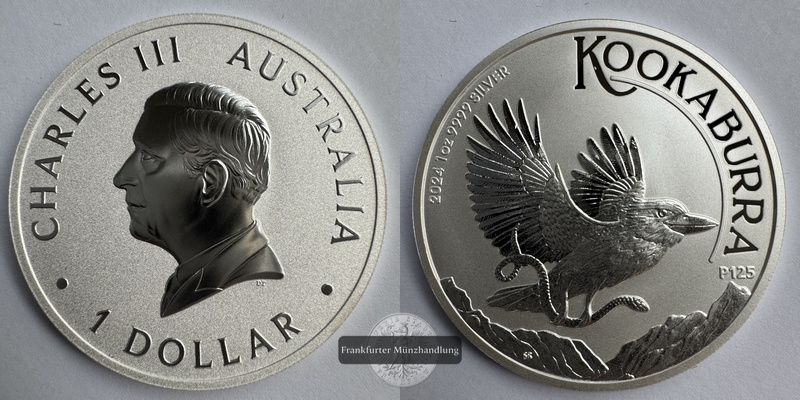  Australien. 1 Dollar 2024 Kookaburra FM-Frankfurt KM#4719 Feinsilber: 31,1g   