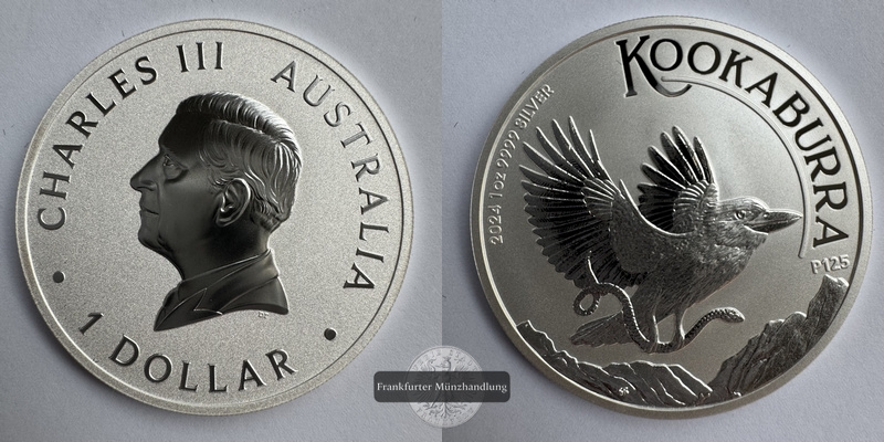  Australien. 1 Dollar 2024 Kookaburra FM-Frankfurt KM#4719 Feinsilber: 31,1g   