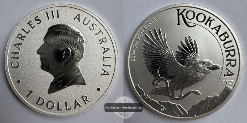  Australien. 1 Dollar 2024 Kookaburra FM-Frankfurt KM#4719 Feinsilber: 31,1g   