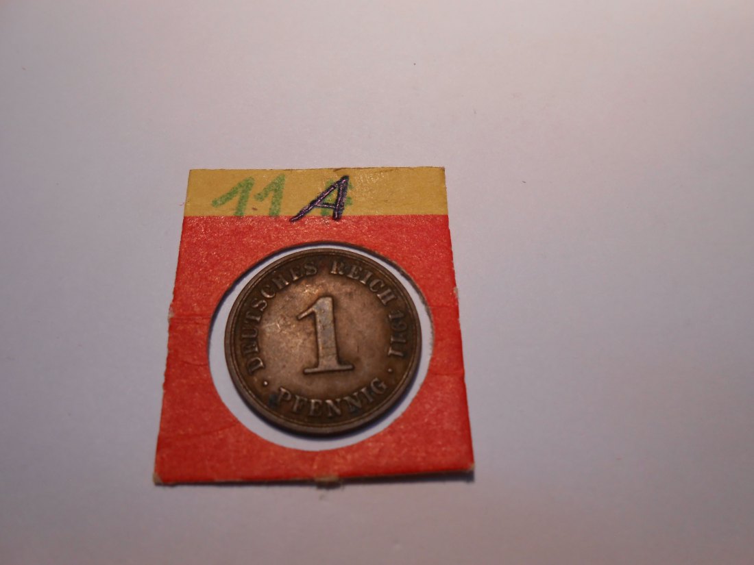  P5. Kaiserreich 1 Pfennig 1911 A   