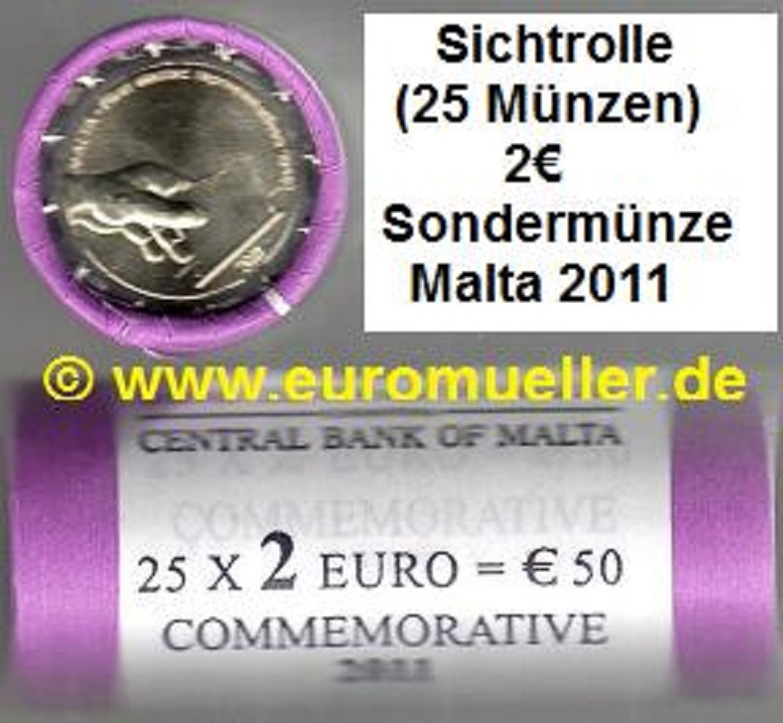 Malta Rolle...2 Euro Sondermünze 2011...Wahl   