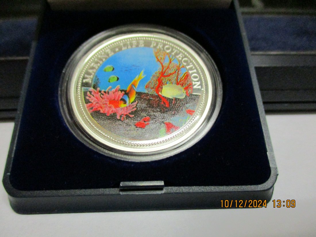  5 Dollars Palau 1994 Meeresfauna Silbermünze /1   