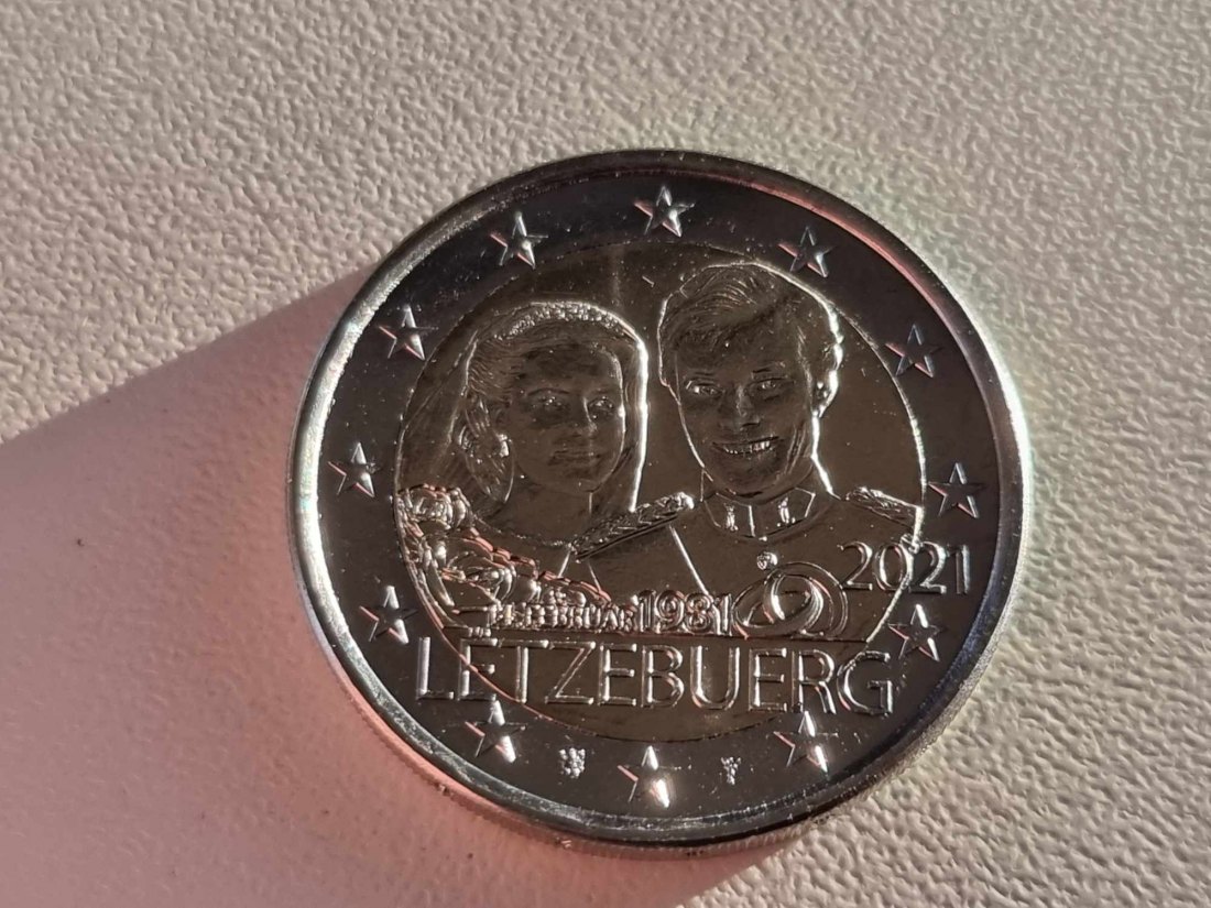  Luxemburg 2 Euro Sondermünze 2021 - 40. Hochzeitstag   