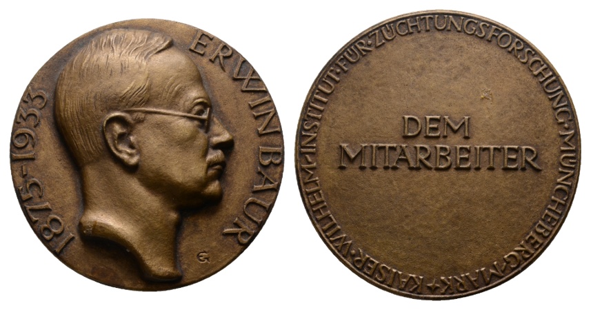  Erwin Baur - Dem Mitarbeiter; Bronzemedaille; 172 g; Ø 90 mm   