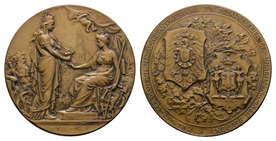  Belgien - Antwerpen; Medaille 1905; Bronze, 86,87 g; Ø 60 mm   