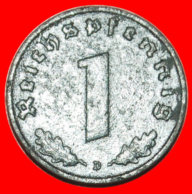  Ⰶ SWASTIKA 1940-1945: GERMANY ★1 REICHSPFENNIG 1943D BAVARIA! 3 REICH 1933-★ LOW START ★ NO RESERVE!   