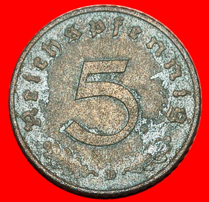  Ⰶ SWASTIKA 1940-1944: GERMANY ★ 5 PFENNIGS 1940D BAVARIA! 3 REICH 1933-1945★ LOW START ★ NO RESERVE!   