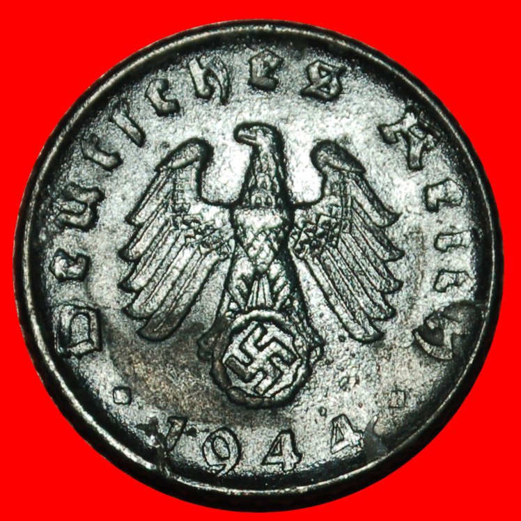  Ⰶ SWASTIKA 1940-1944: GERMANY ★ 5 PFENNIGS 1944D BAVARIA! 3 REICH 1933-1945★ LOW START ★ NO RESERVE!   