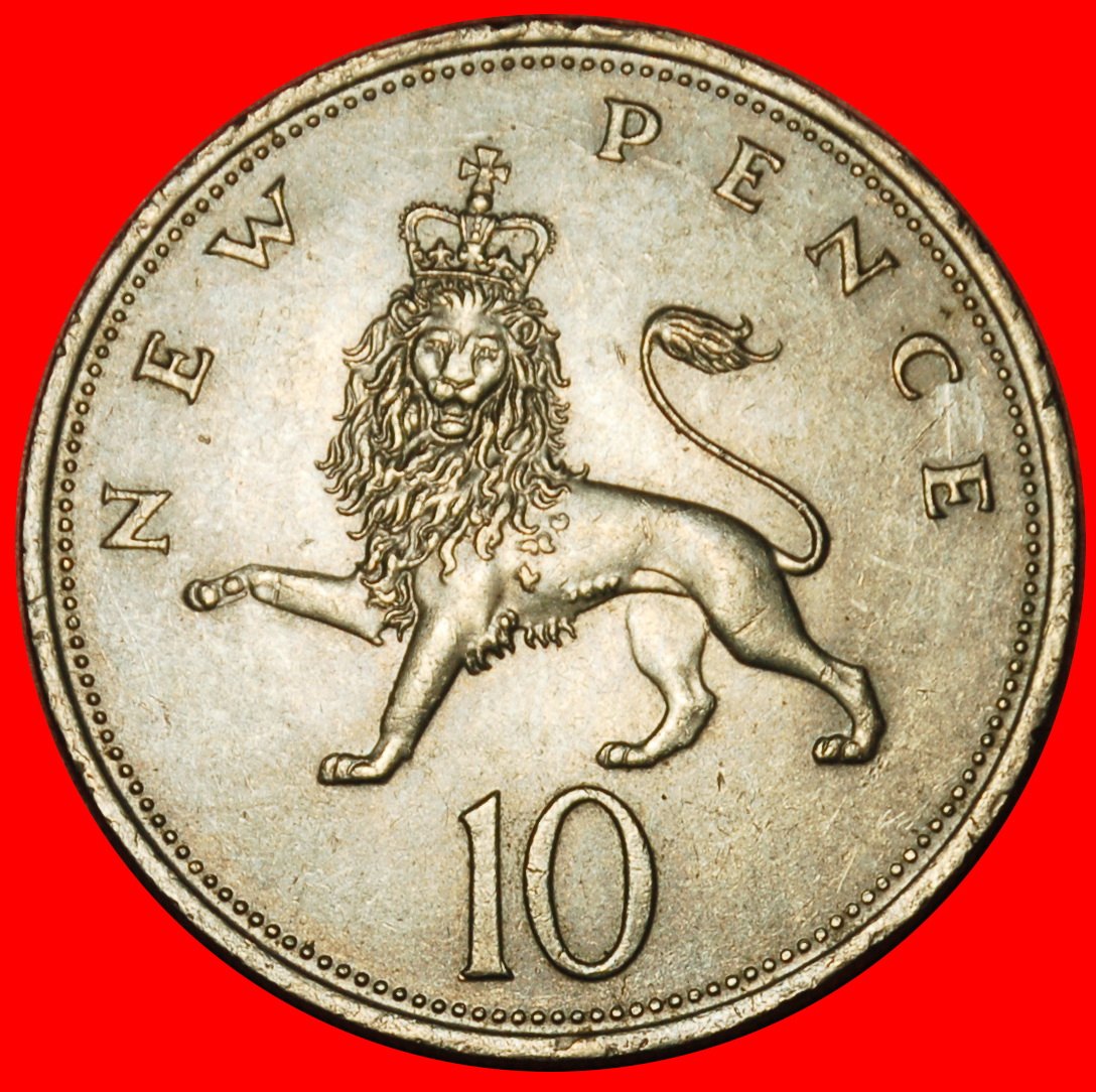  Ⰶ LÖWE (1968-1981): GROSSBRITANNIEN ★ 10 NEU PENCE 1970 uSTG★ELISABETH II. 1953-2022★OHNE VORBEHALT!   