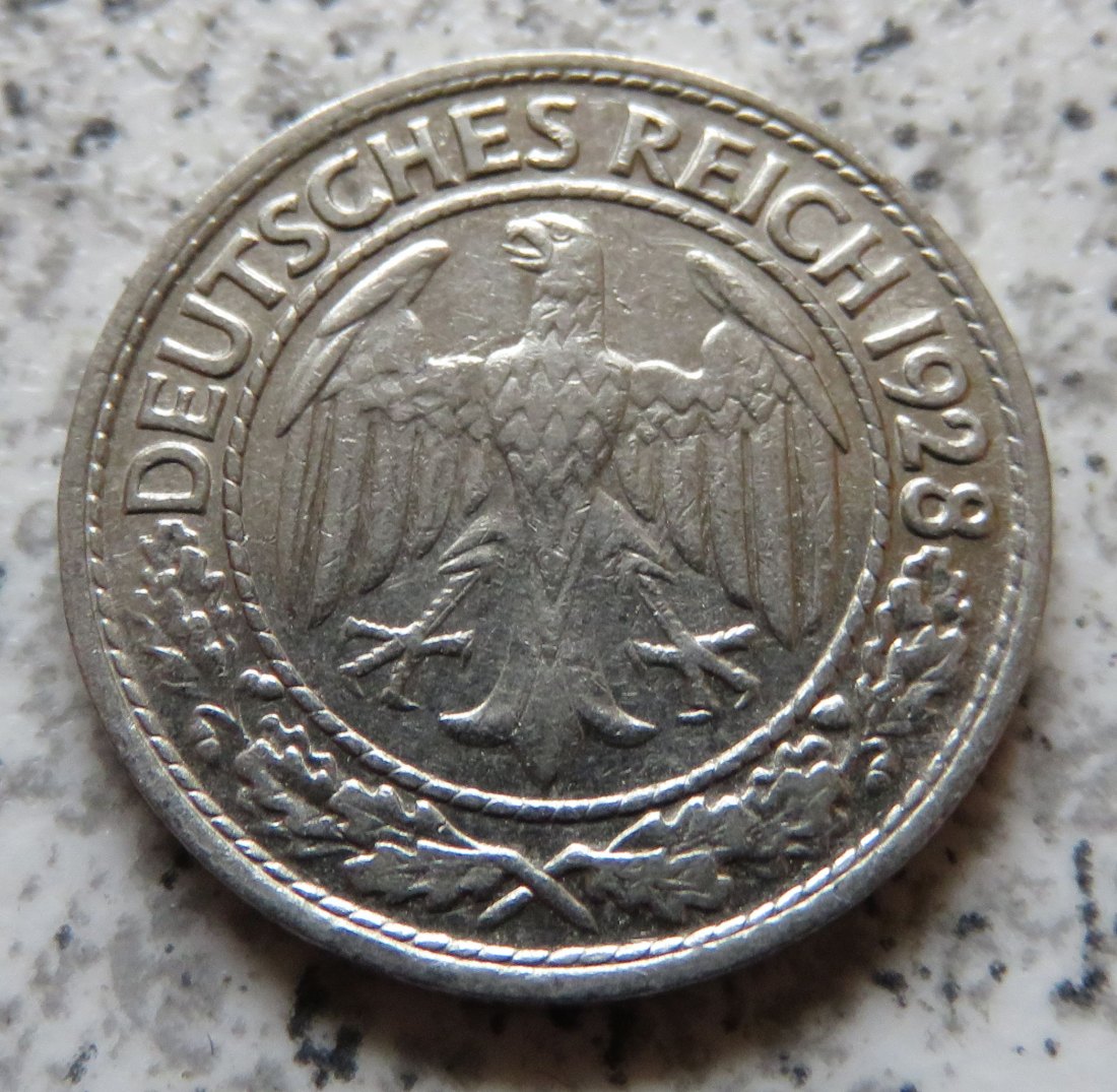  Weimarer Republik 50 Pfennig 1928 D   