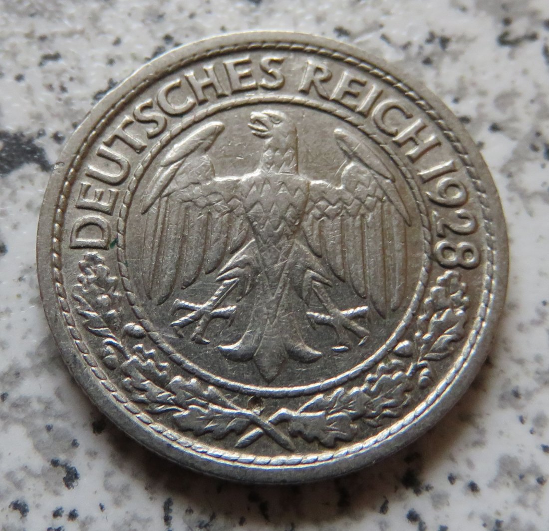  Weimarer Republik 50 Pfennig 1928 F   