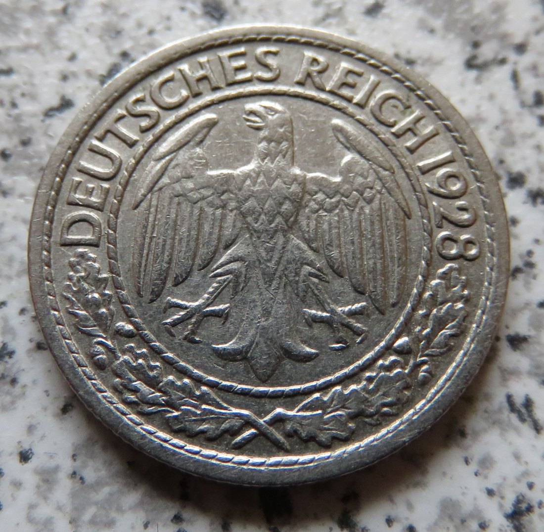  Weimarer Republik 50 Pfennig 1928 G   