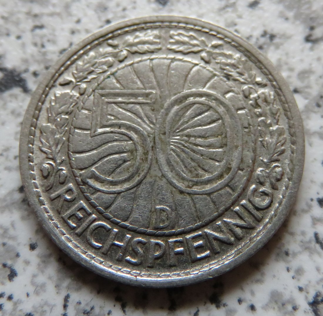  Weimarer Republik 50 Pfennig 1929 D   